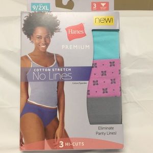Hanes 3 pk cotton Hi Cut NWT